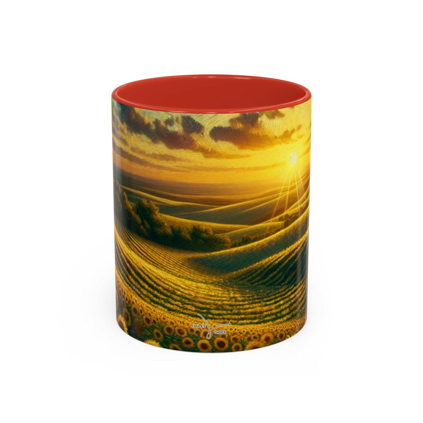 Sunset Serenade in Sunflower Fields - Mugs