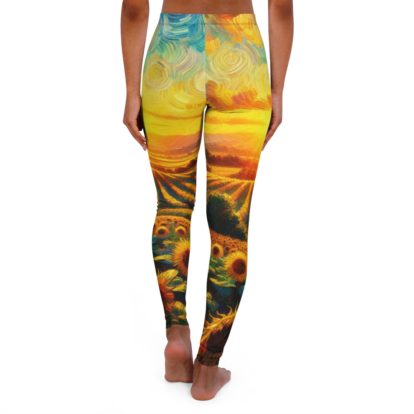 Sunset Whirls over Sunflower Fields - Leggings