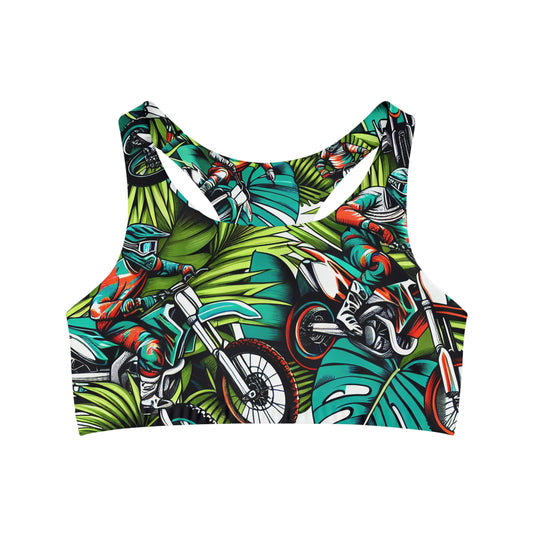 Tropical Moto Xplorer Pattern - Sports Bra