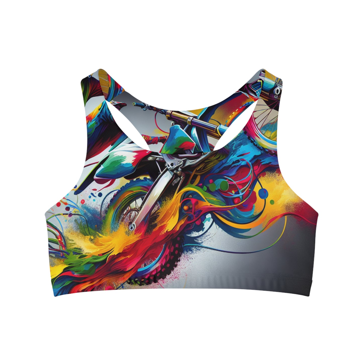 Chromatic Velocity Moto Art - Sports Bra