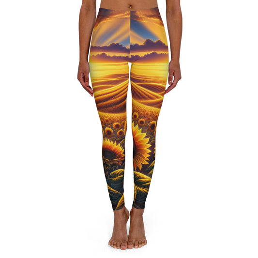 Golden Radiance Sunflower Fields - Leggings