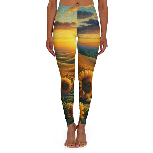 Sunset Serenade in the Sunflower Fields - Leggings