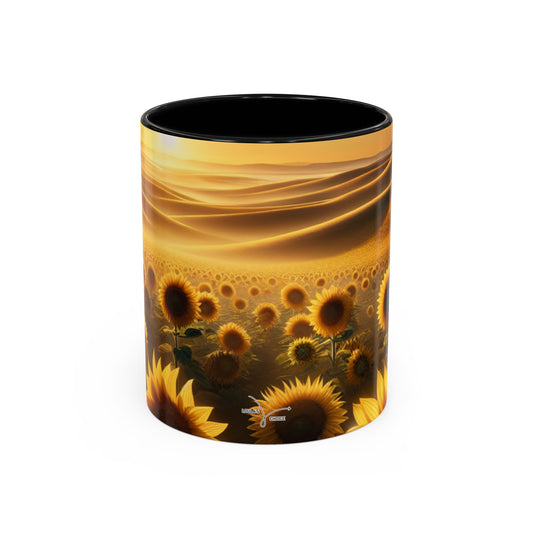 Sunset Serenade in Sunflower Dunes - Mugs