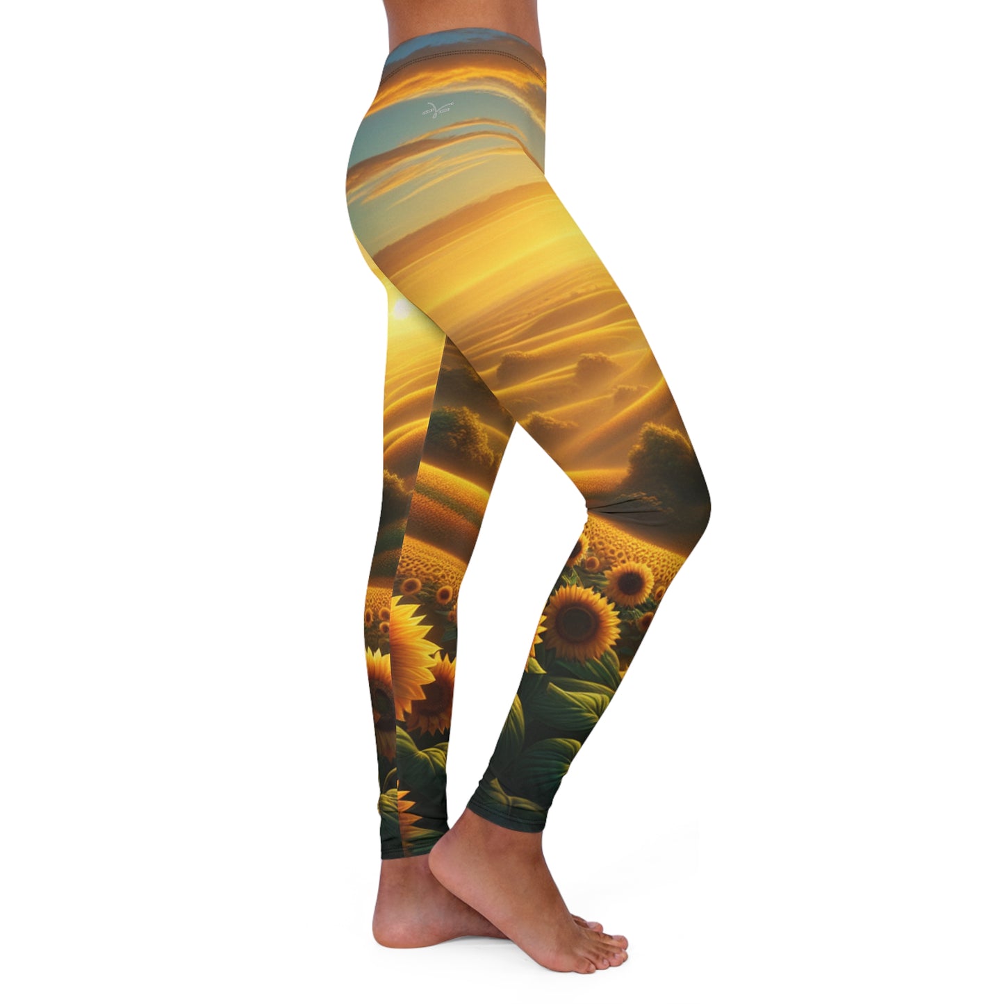 Golden Sunflower Fields at Dusk - Leggings
