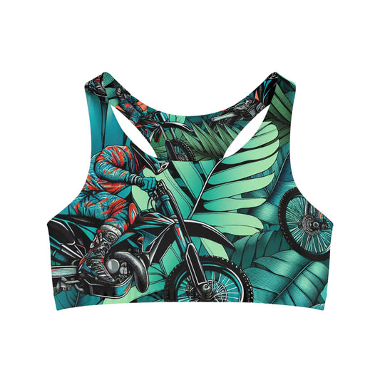 Tropical Moto Adventure Blitz Pattern - Sports Bra