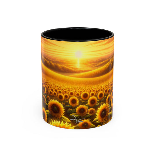 Sunset Serenade Sunflower Tapestry - Mugs