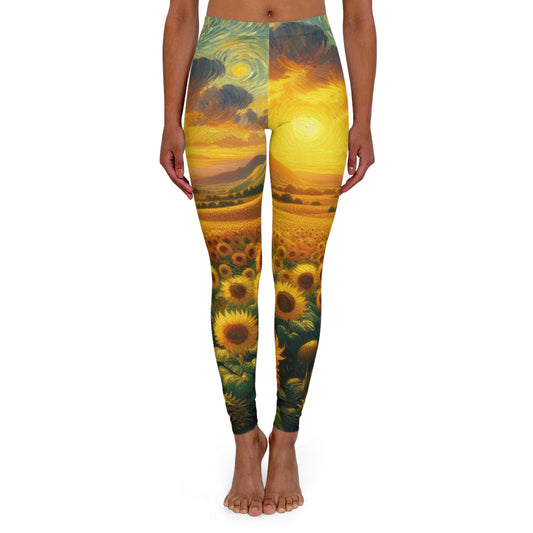 Sunflower Radiance Swirl - Leggings