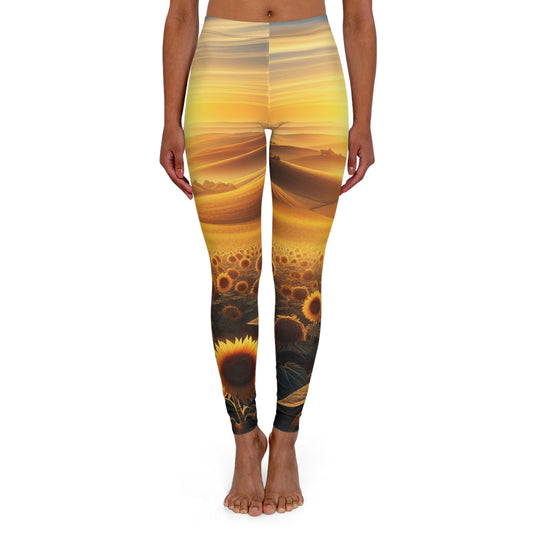 Amber Radiance Sunflower Fields - Leggings