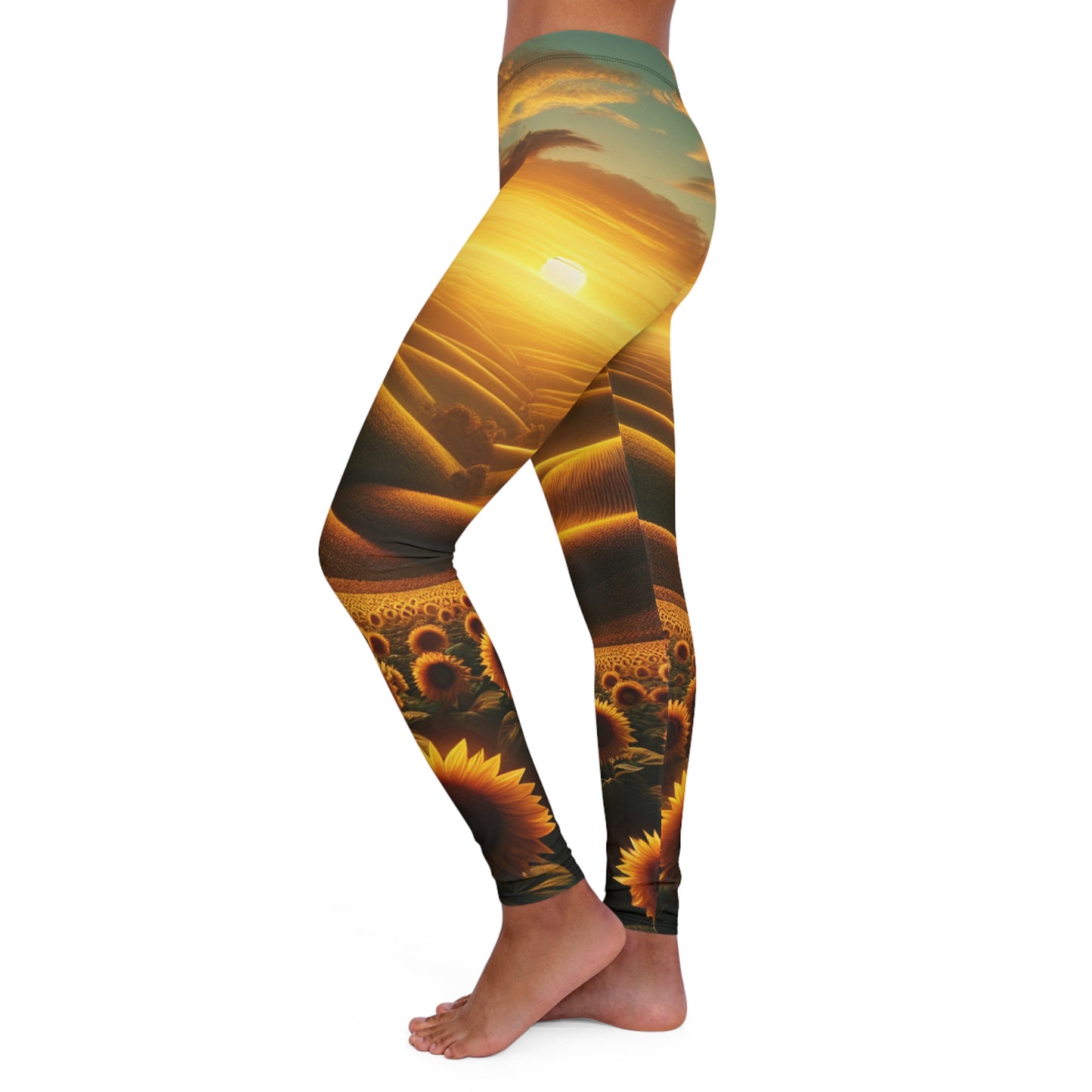 Amber Waves and Sunflower Blaze Sunrise - Leggings