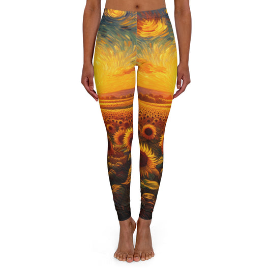 Sunflower Serenade at Dusk - Leggings