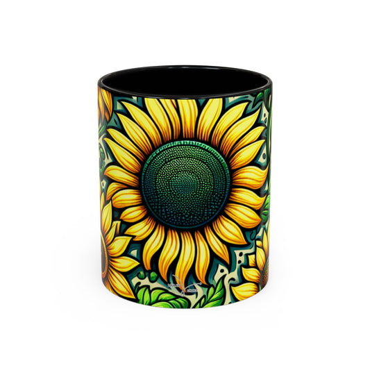 Verdant Helianthus Tapestry - Mugs