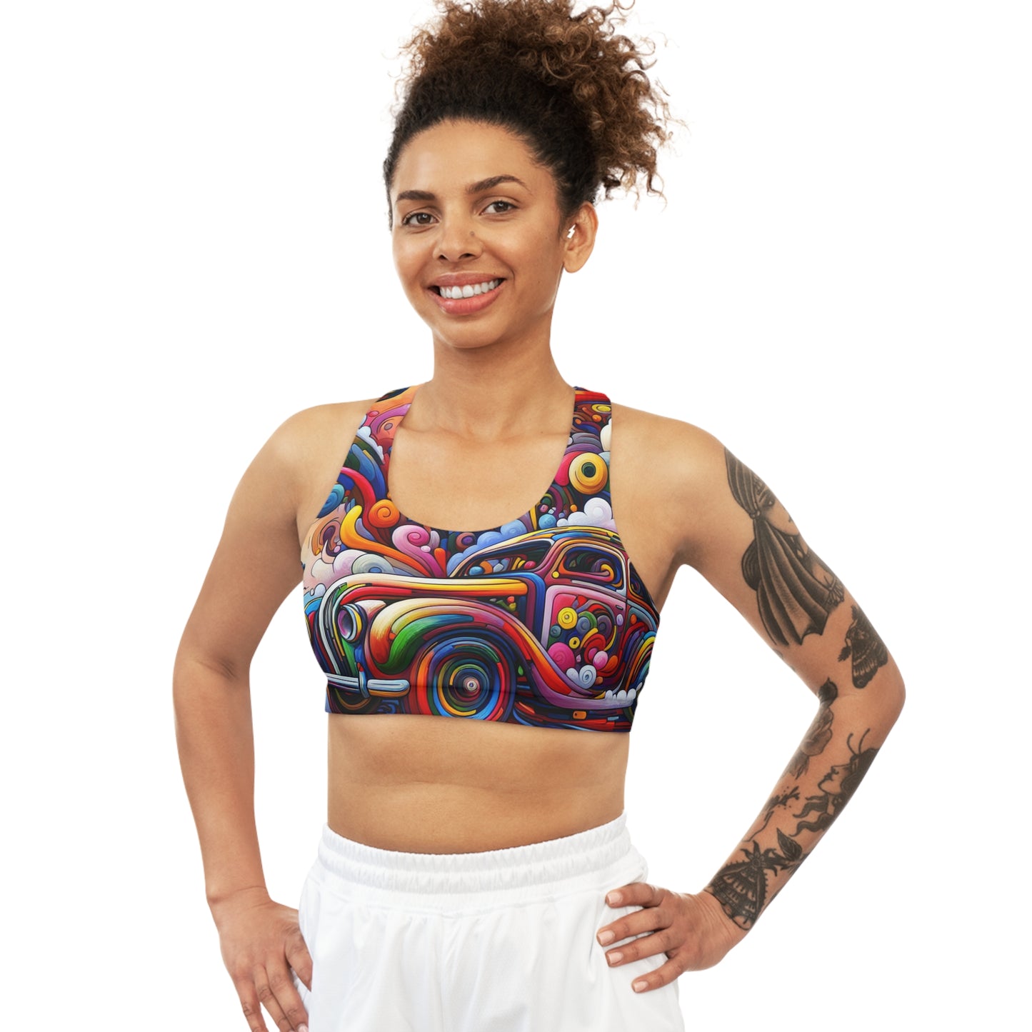 Vibrant Retro Roadtrip - Sports Bra
