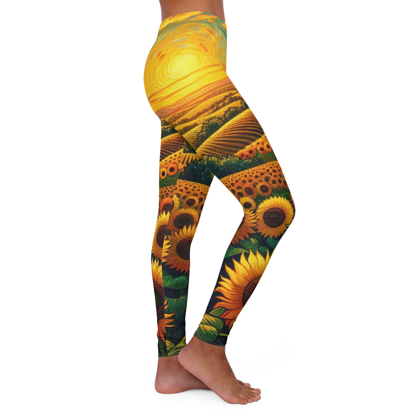 Sunset Serenade in Sunflower Fields - Leggings