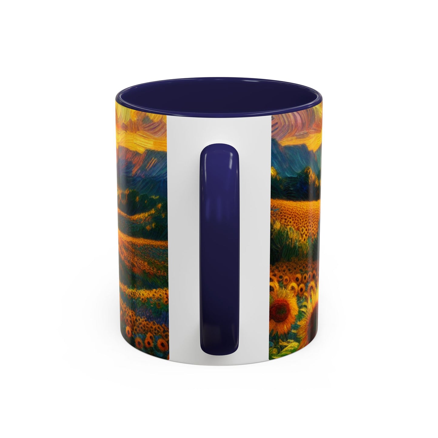 Sunset Whirls over Sunflower Fields - Mugs