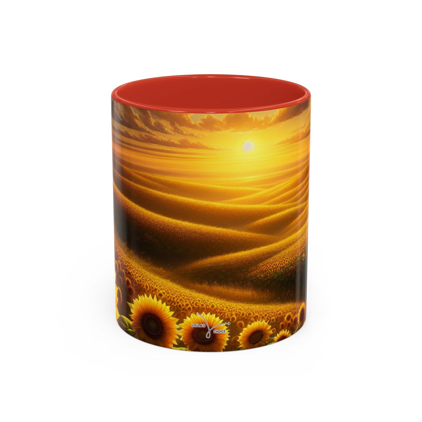 Golden Sunset Sunflower Fields - Mugs