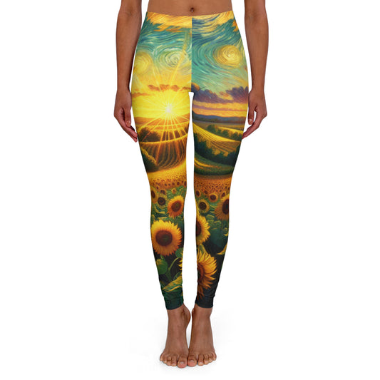 Sunflower Serenade at Dusk - Leggings