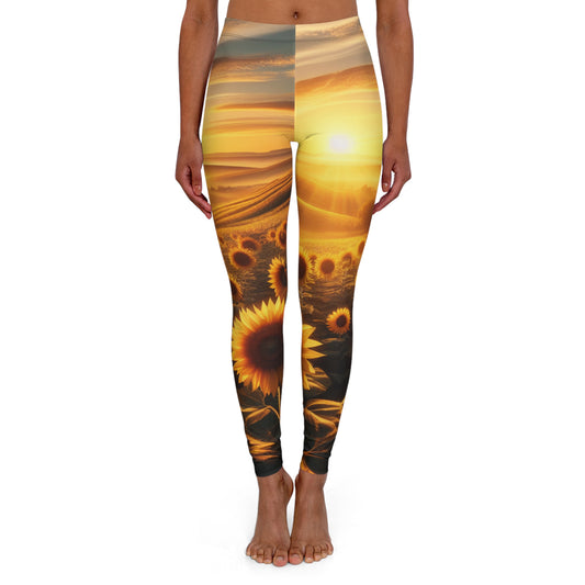 Golden Hour Sunflower Bliss - Leggings