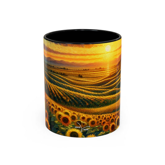 Sunset Serenade in Sunflower Valleys - Mugs