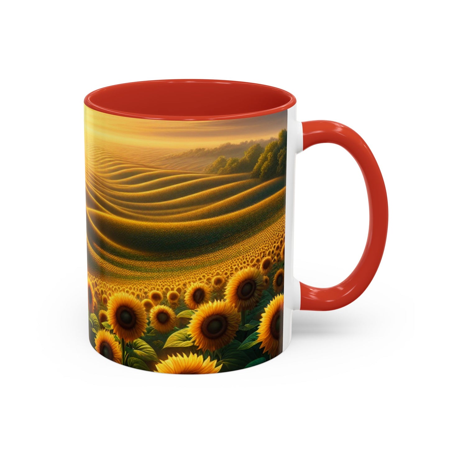 Golden Sunrise in the Sunflower Valleys - Mugs