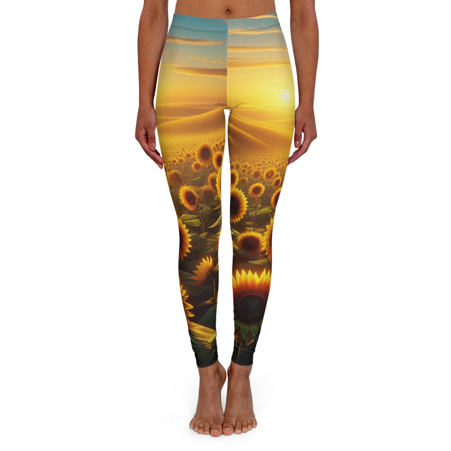 Golden Horizon Sunflower Fields - Leggings