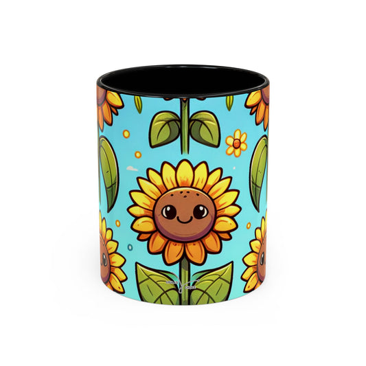 Cheerful Sunflower Smiles Pattern - Mugs