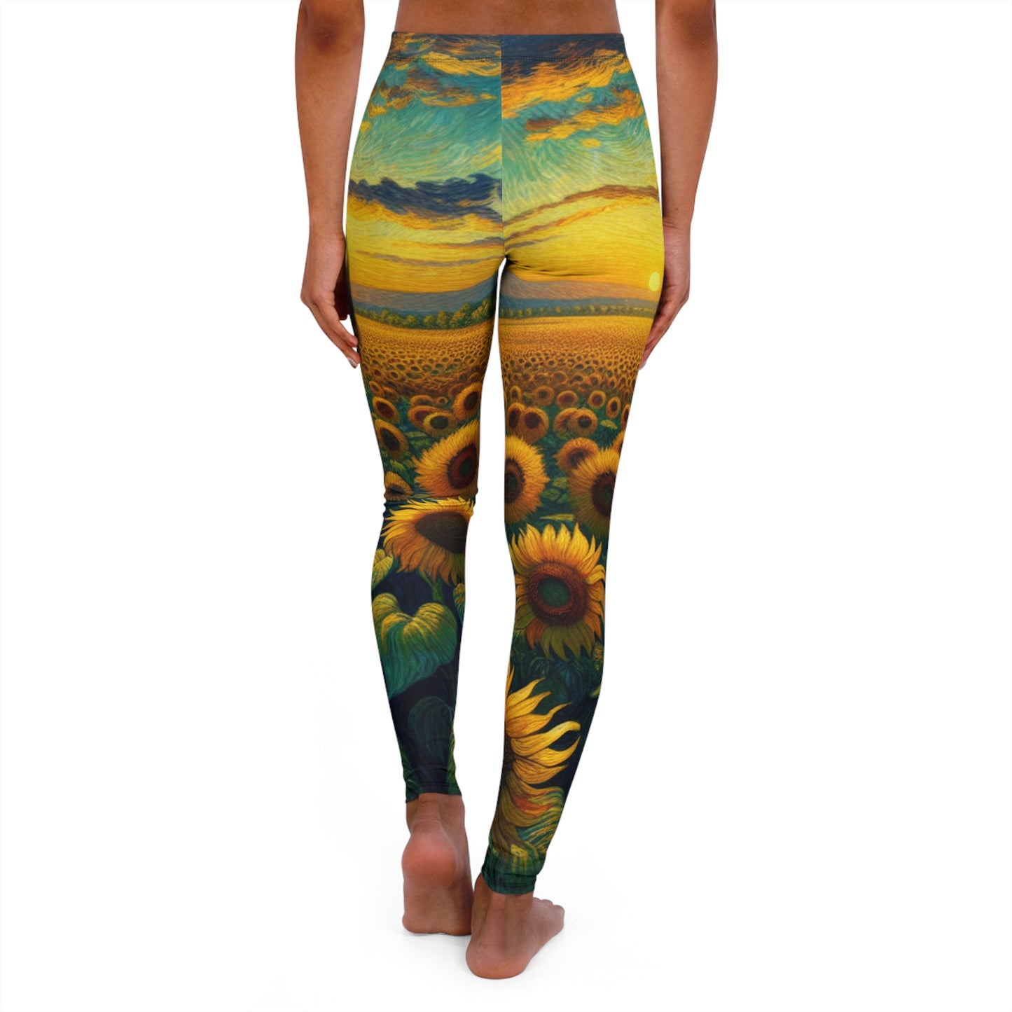 Sunset Sonata Sunflower Field - Leggings