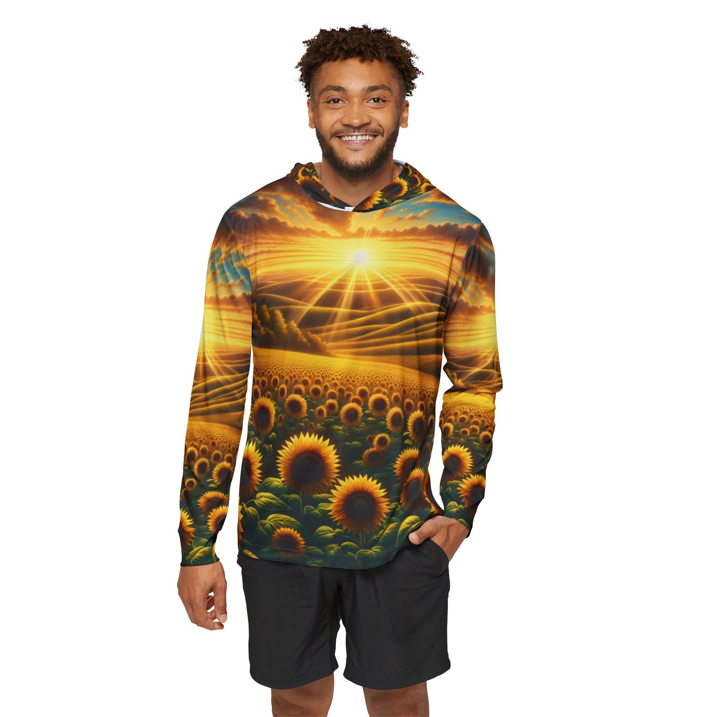 Amber Radiance Sunflower Seascape - Hoodie