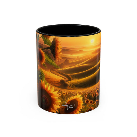 Golden Sunrise Sunflower Valleys - Mugs