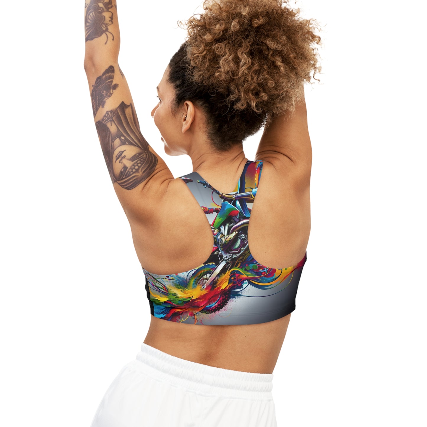 Chromatic Velocity Moto Art - Sports Bra