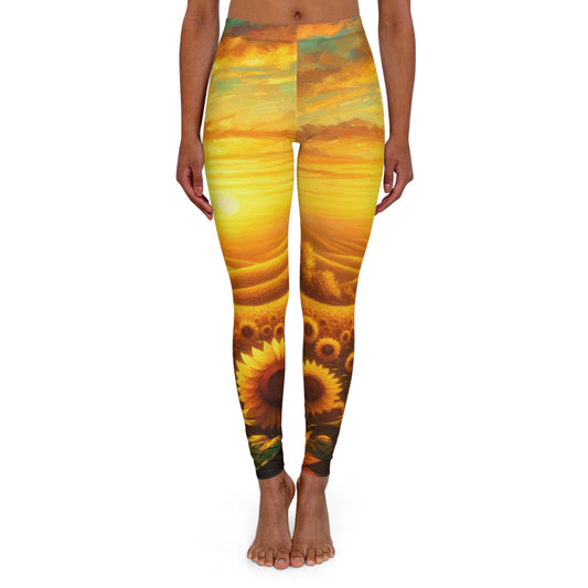 Golden Sunflower Majesty - Leggings