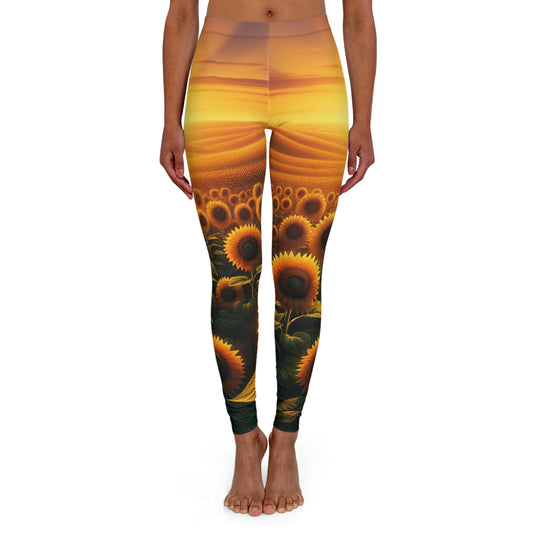 Amber Horizons Sunflower Field - Leggings