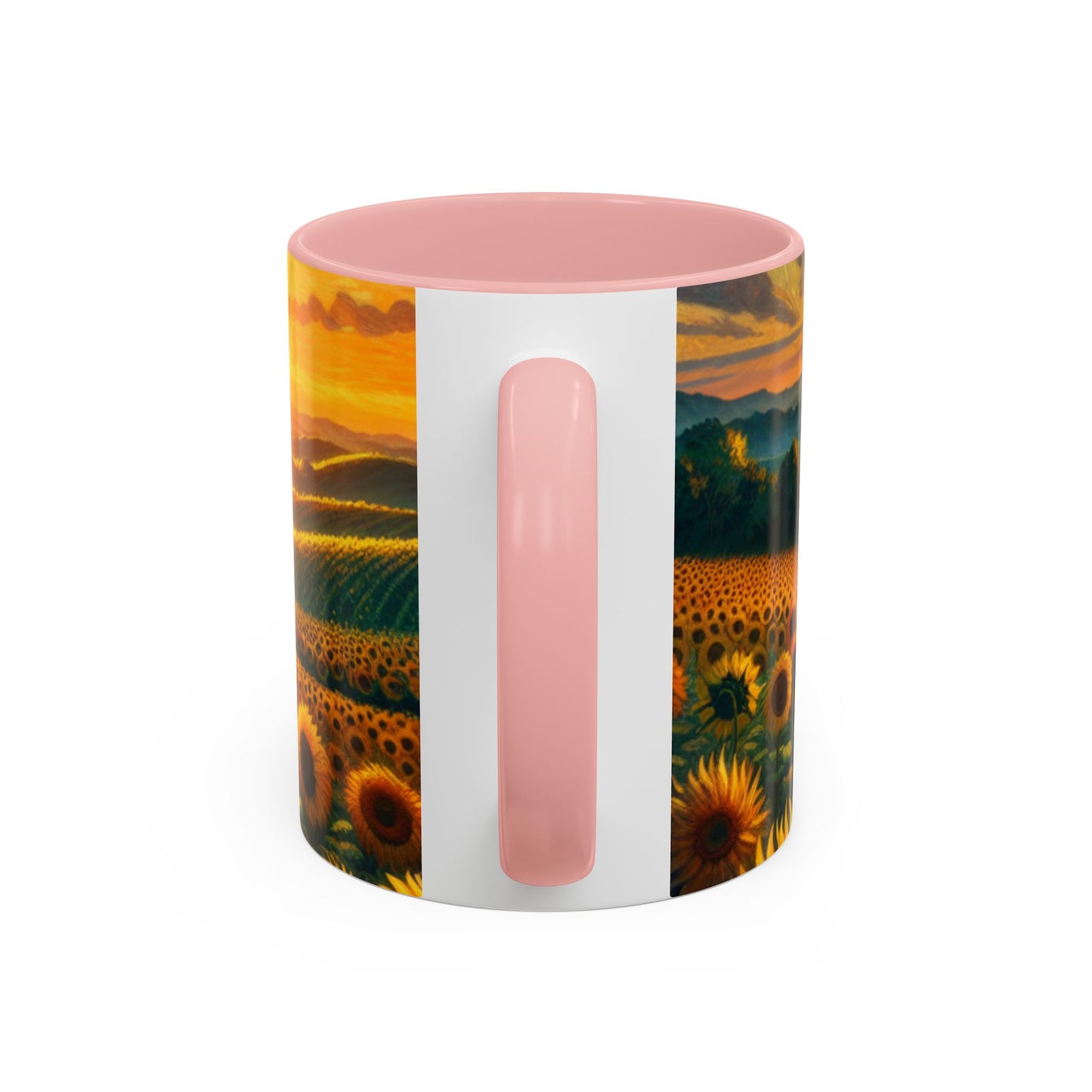 Golden Sunrise Sunflower Fields - Mugs