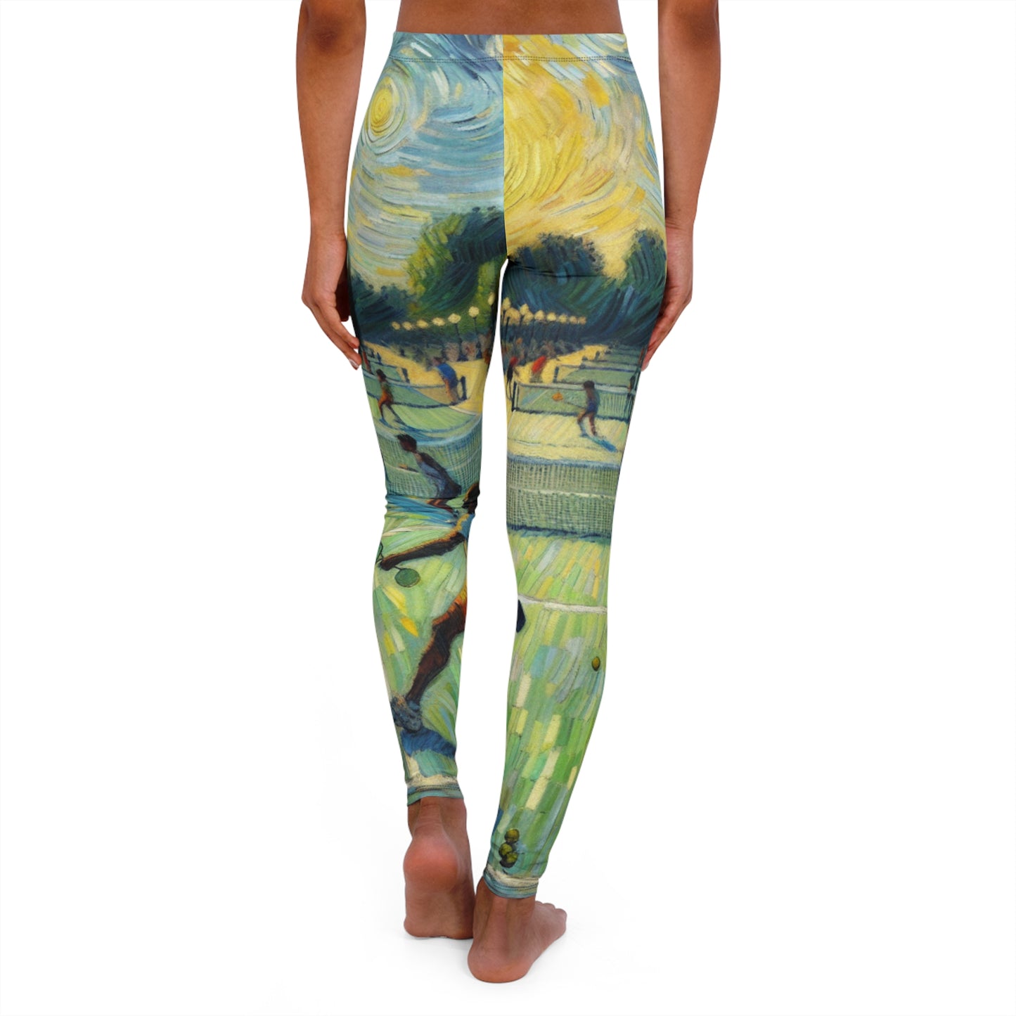 Starry Pickleball Court Whirl - Leggings