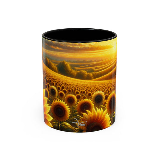 Sunset Serenade in the Sunflower Valley - Mugs