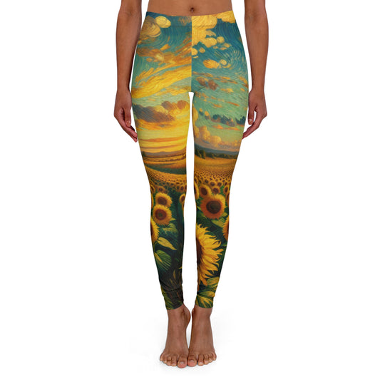 Sunflower Serenade at Dusk - Leggings