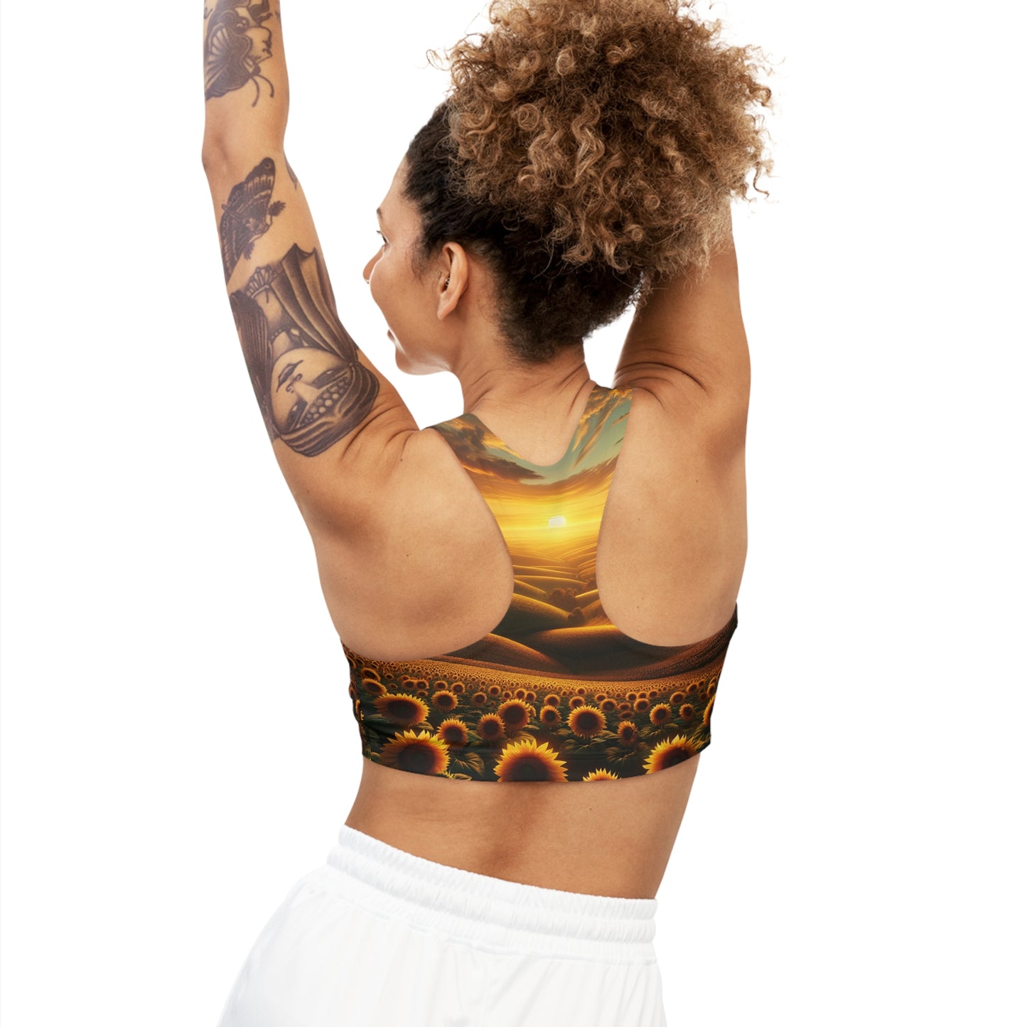 Amber Waves and Sunflower Blaze Sunrise - Sports Bra