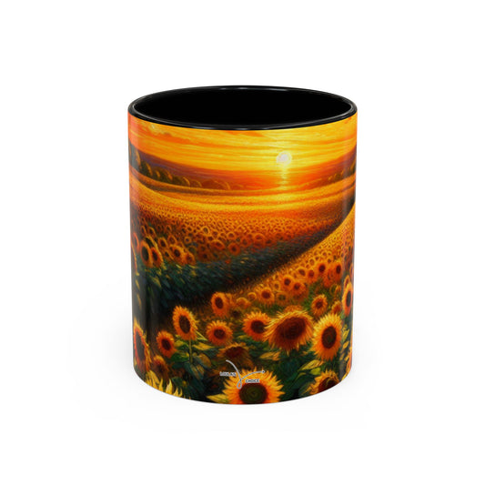 Sunset Whirl: Sunflower Symphony - Mugs