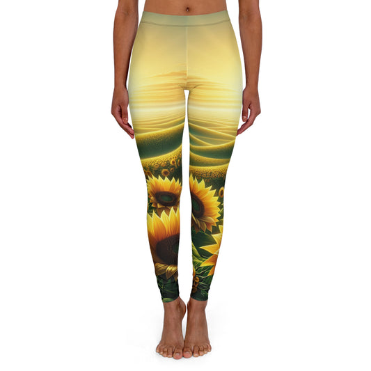 Sunset Sunflower Serenade - Leggings