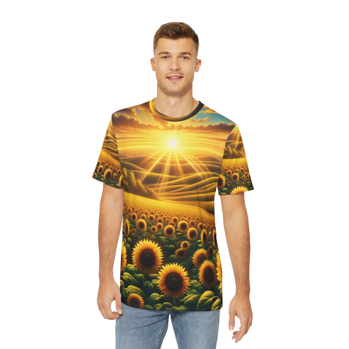 Amber Radiance Sunflower Seascape - Tee