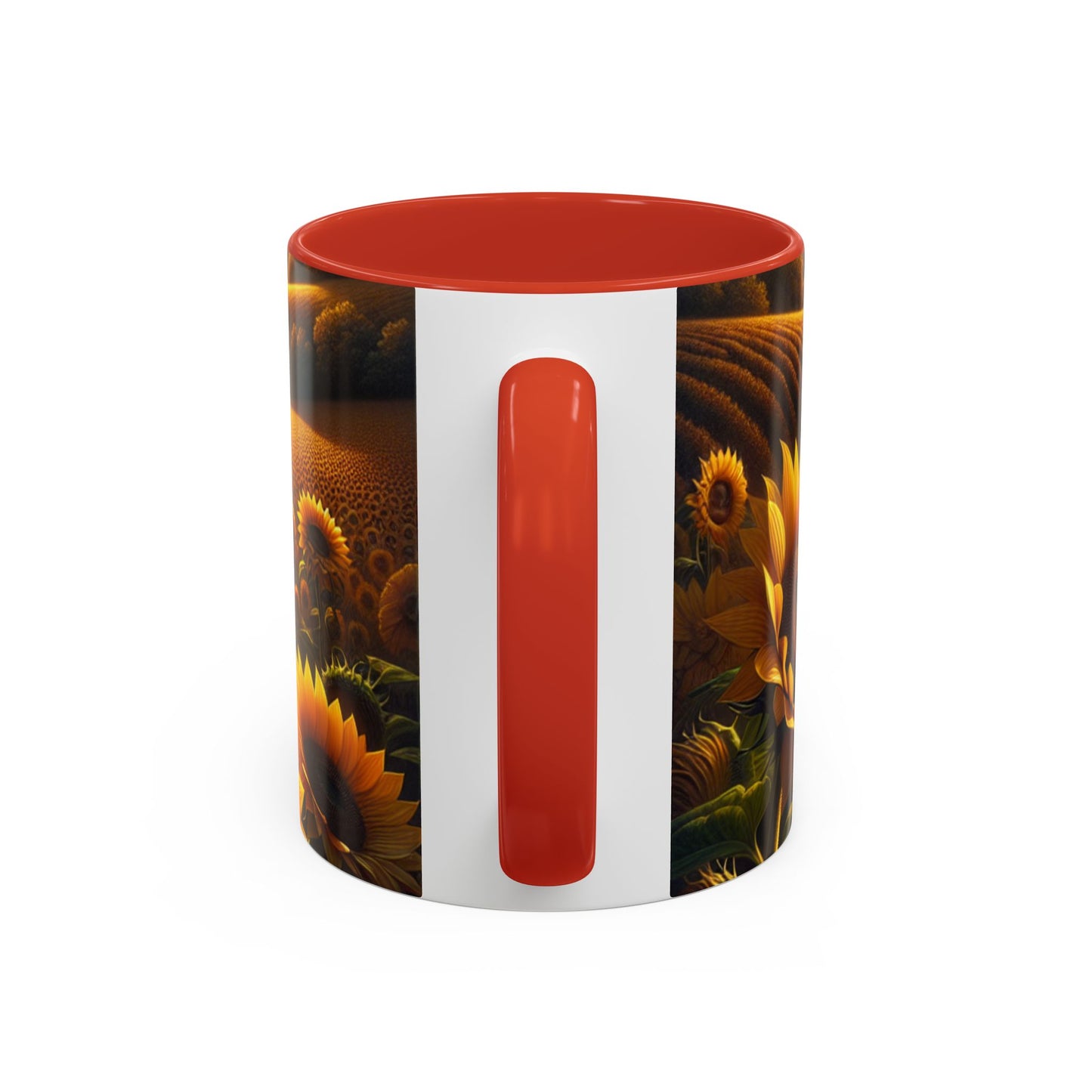 Golden Sunrise Sunflower Fields - Mugs