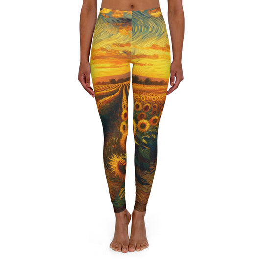 Sunset Serenade Sunflower Fields - Leggings