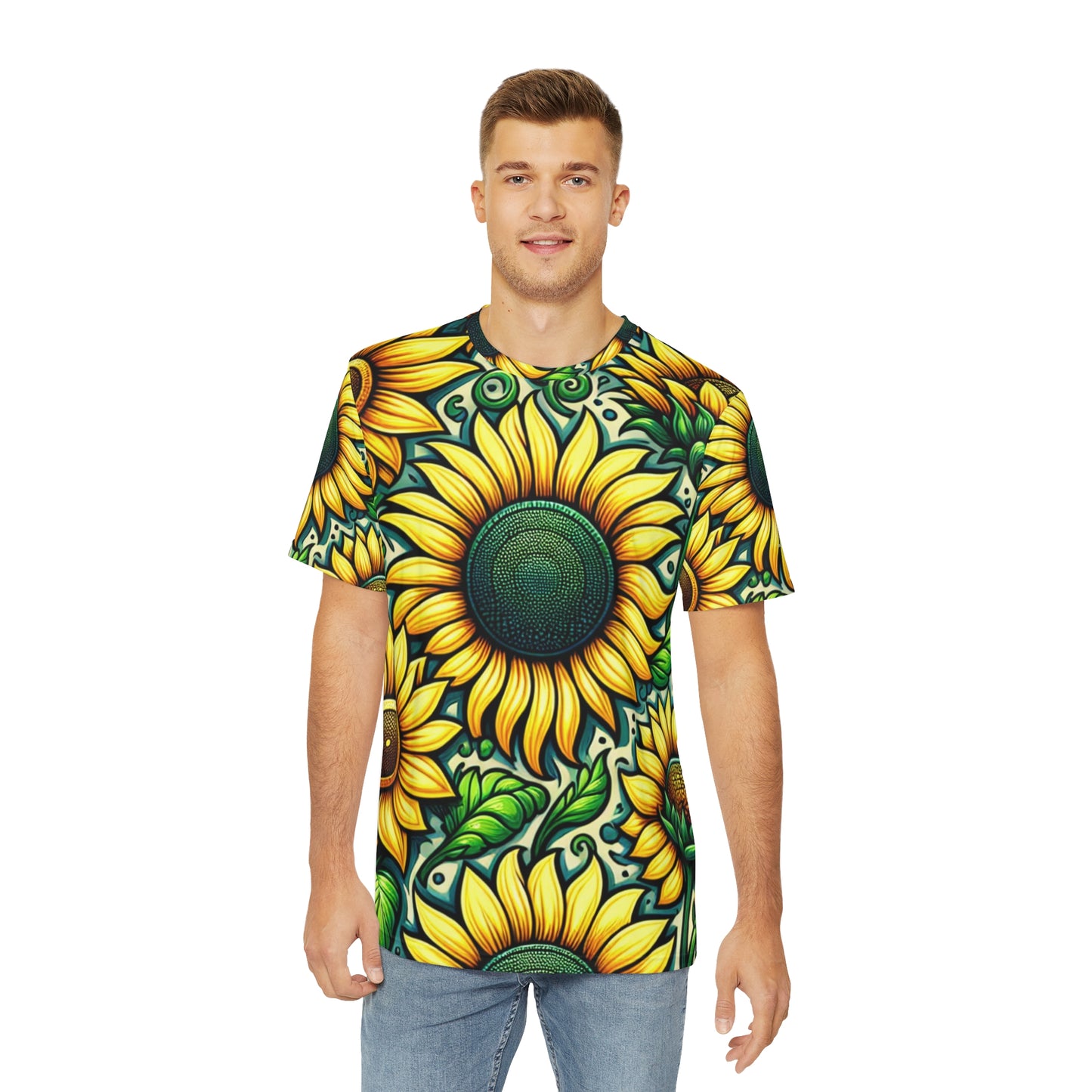 Verdant Helianthus Tapestry - Tee