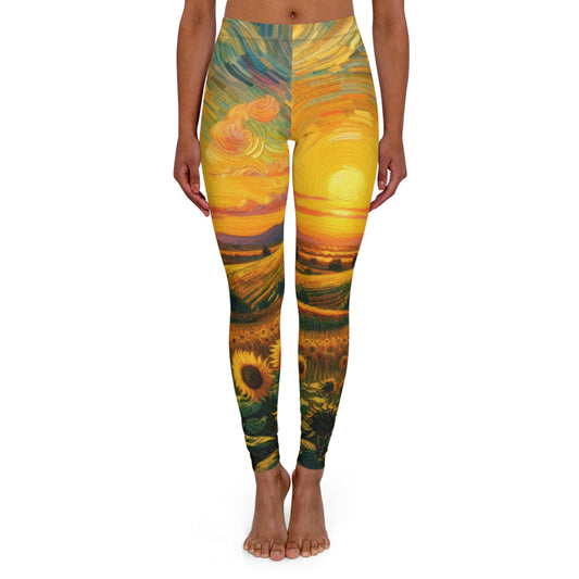 Sunflower Serenade at Dusk - Leggings