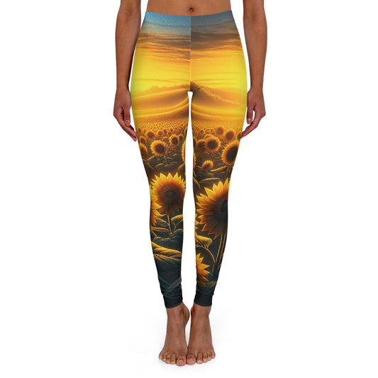 Golden Hour Sunflower Serenade - Leggings