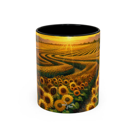 Sun-drenched Van Gogh-inspired Sunflower Spiral - Mugs