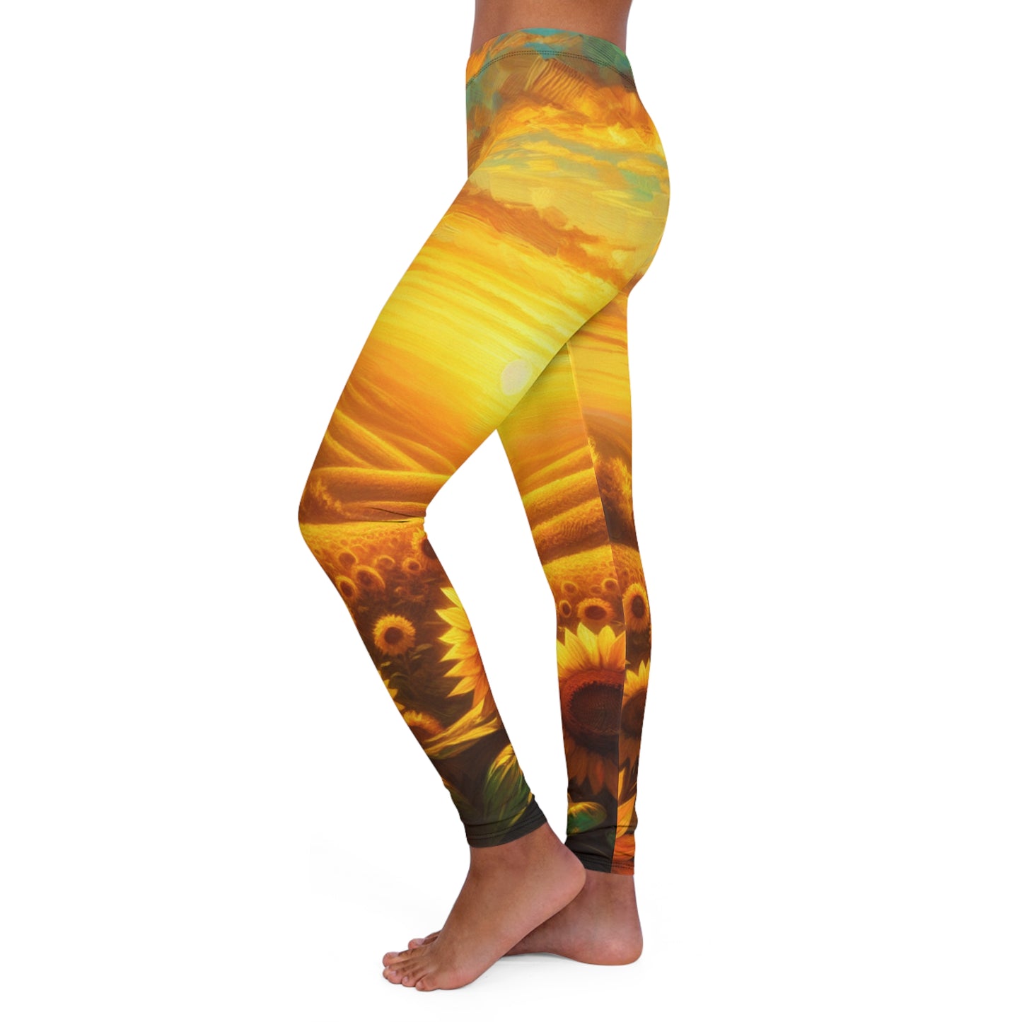 Golden Sunflower Majesty - Leggings