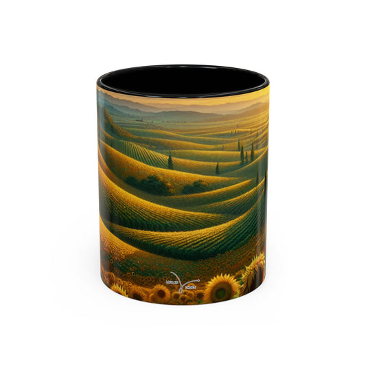 Golden Sunflower Fields at Dusk - Mugs