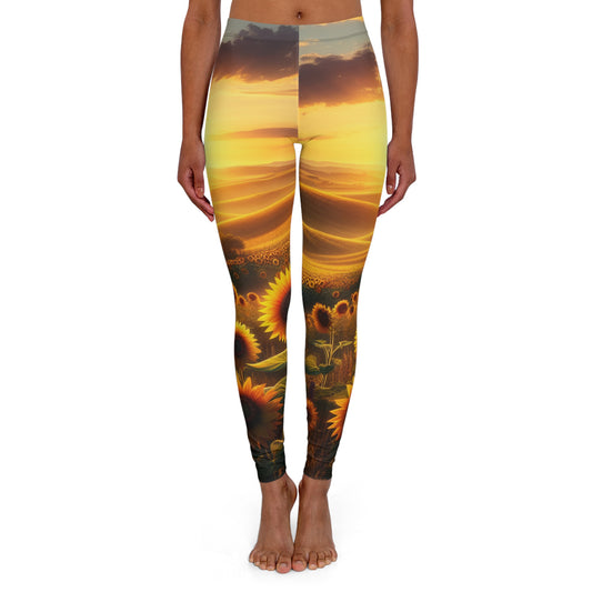 Amber Sunflower Serenade - Leggings