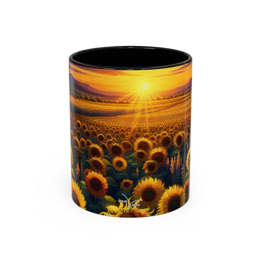 Sunset Serenade in Sunflower Valley - Mugs