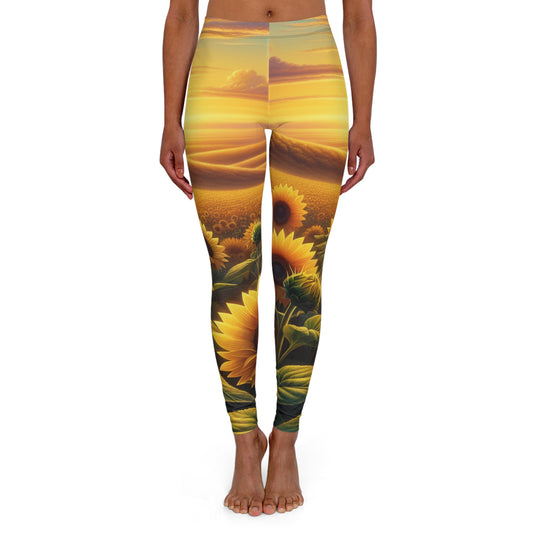 Amber Radiance Sunflower Fields - Leggings